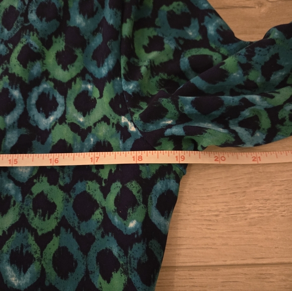 Ralph Lauren size 14 blue and green faux wrap dress 👗 - Picture 9 of 10